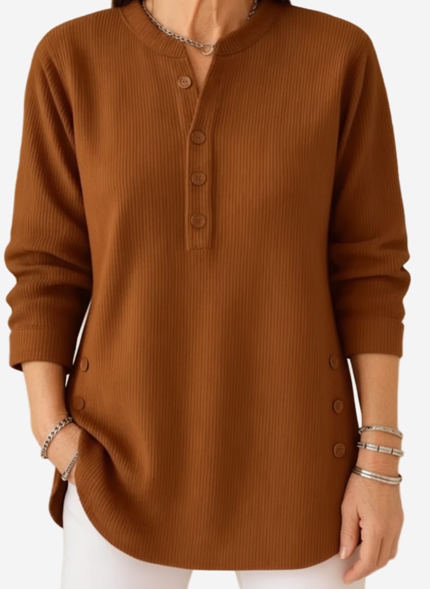 Harperly – Long Sleeve Solid Knit Sweater